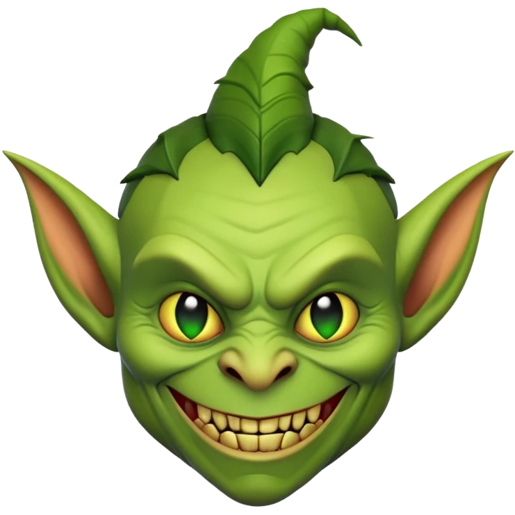 goblin enemy with pointed ears and evil grin emoji
