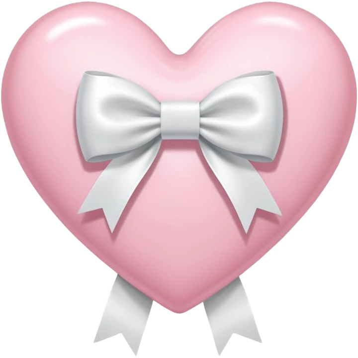 Light pink heart with white ribbon bow emoji