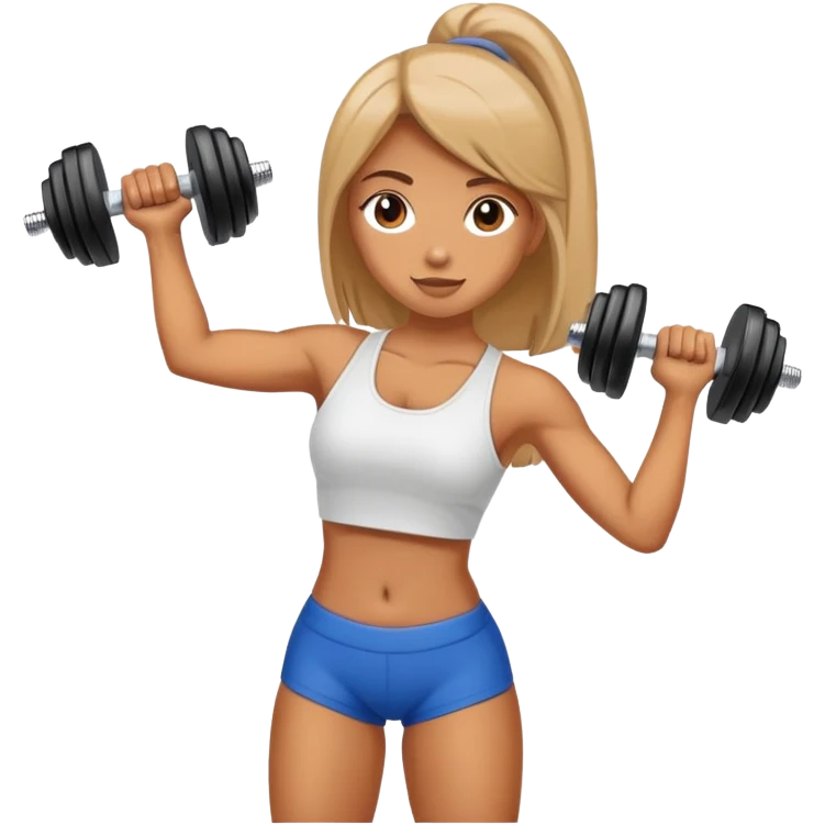 girl lifting a dumbbell emoji