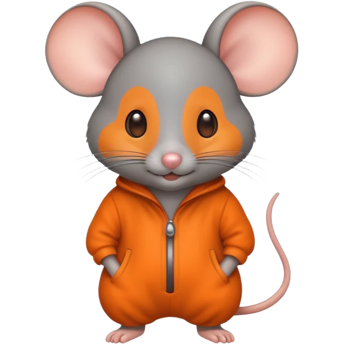a mouse Prison wear orange jumpsuit emoji