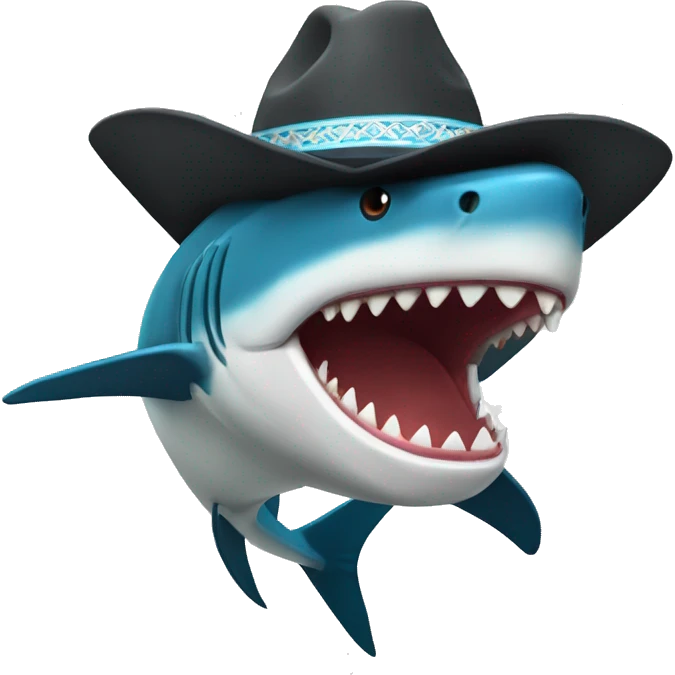 Tiburón con sombrero de copa emoji