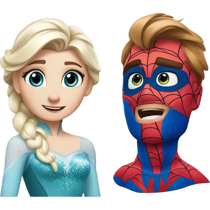 elsa and spider-man emoji