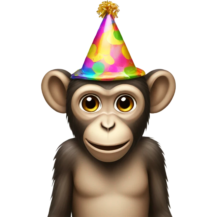 Monkey wearing a party hat emoji