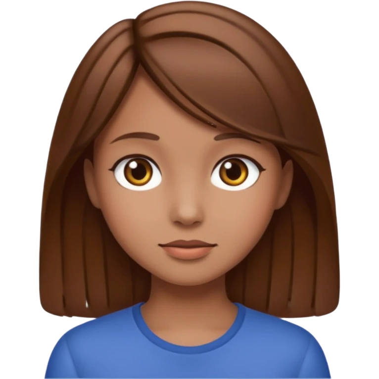 Girl with brown hair and normal skin tone emoji