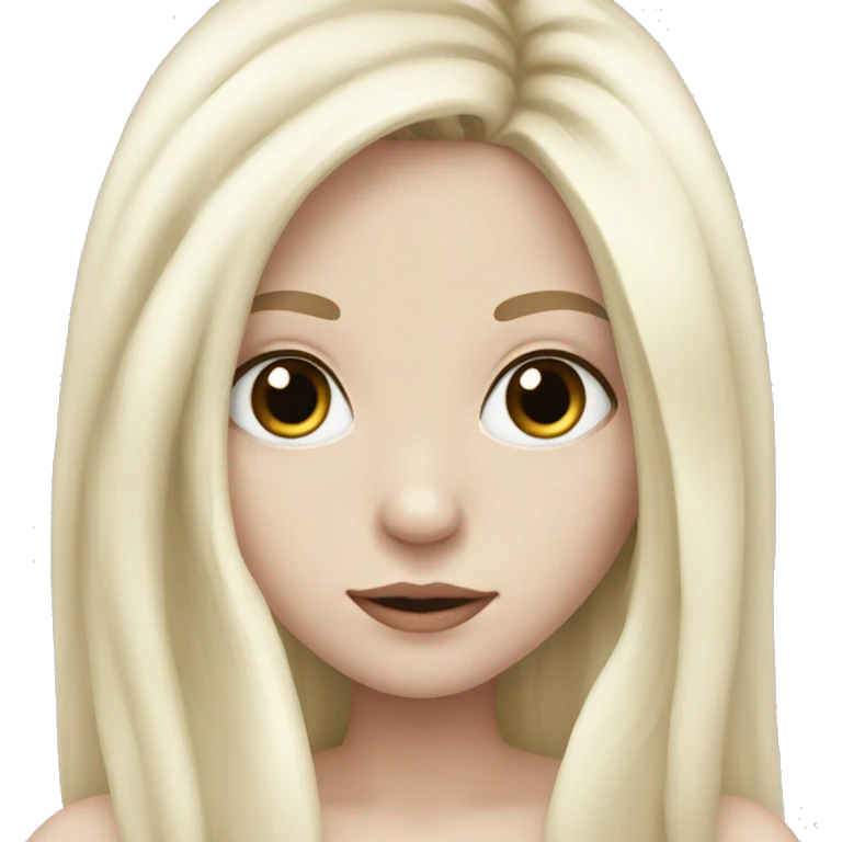 Pretty girl with pale skin and black long hair emoji
