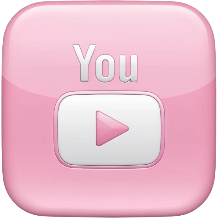 Pink pastel and white YouTube  emoji