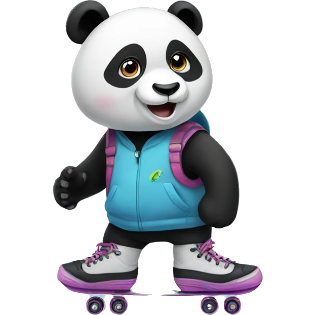 Panda with skates emoji