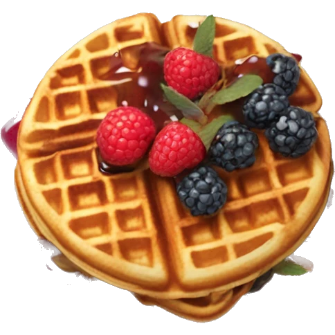 waffles with berries and sirup on it emoji
