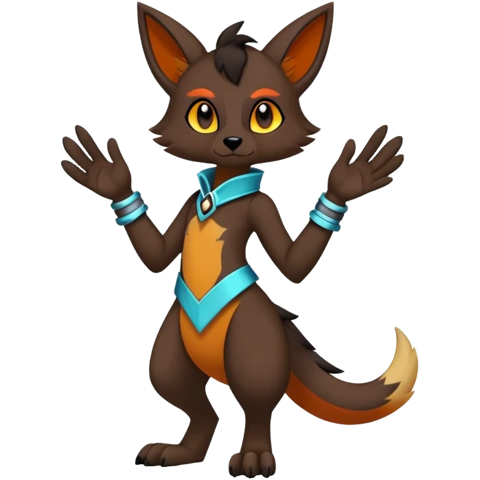 Edgy colorful anthro fursona Fakemon emoji