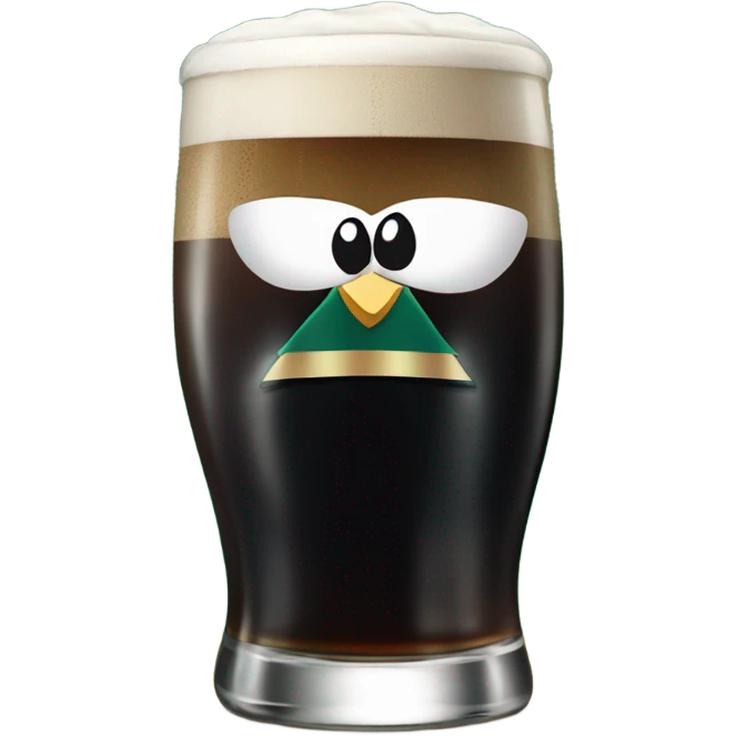 Smiley drinking a pint of Guinness wearing Philadelphia eagles clothes emoji