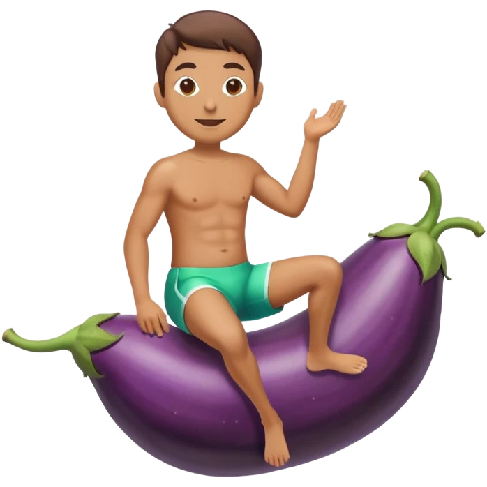 Riding eggplant  emoji