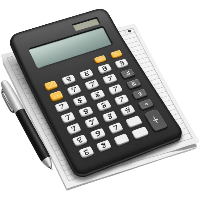calculator next to a sheet of paper emoji