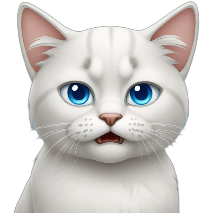Angry cat with blue eyes  emoji