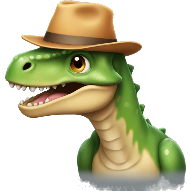 Dinosaur with hat emoji