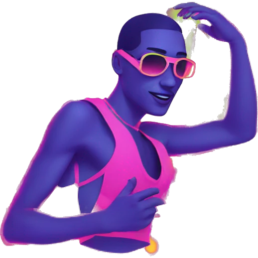 Rave party dancing neon smoking emoji