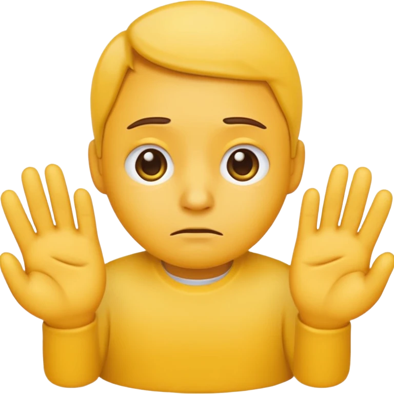 sad dissapointed emoji with hands emoji