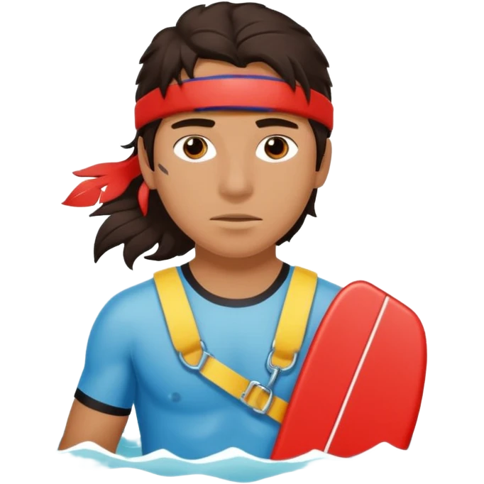 Lifeguard Native American Teenager with messy hair rescuing someone emoji
