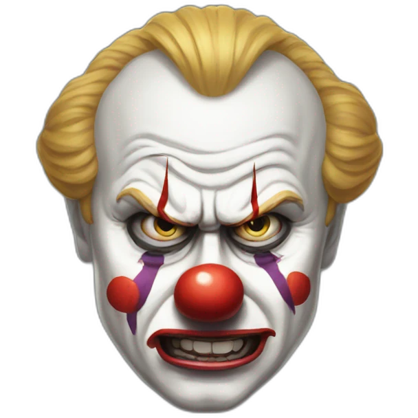 angry Putin as a clown emoji