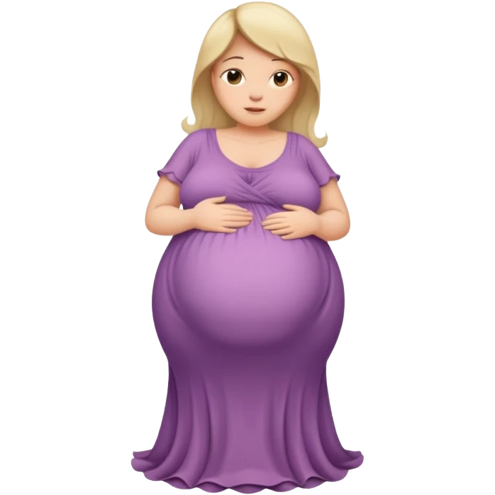 very heavily pregnant overdue woman with very large belly emoji