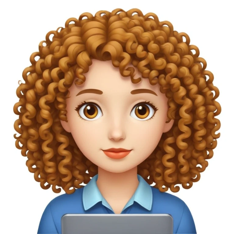 кучерява дівчина програміст emoji