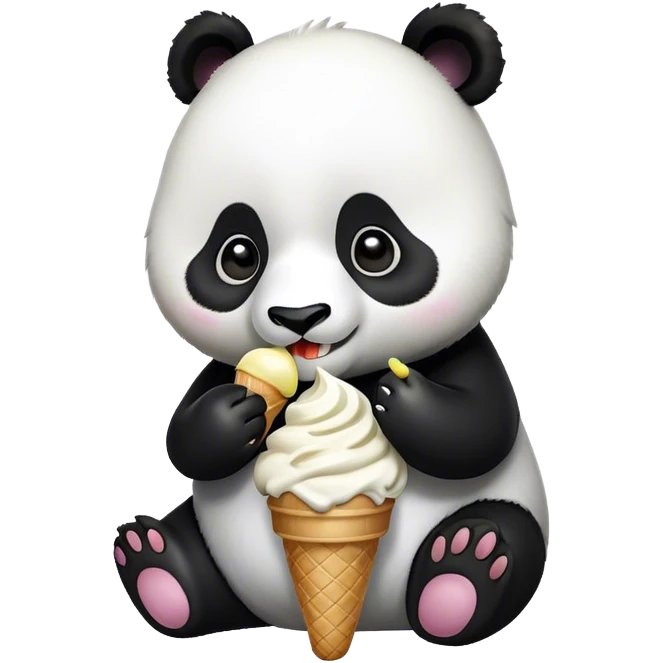 Panda with icecream emoji