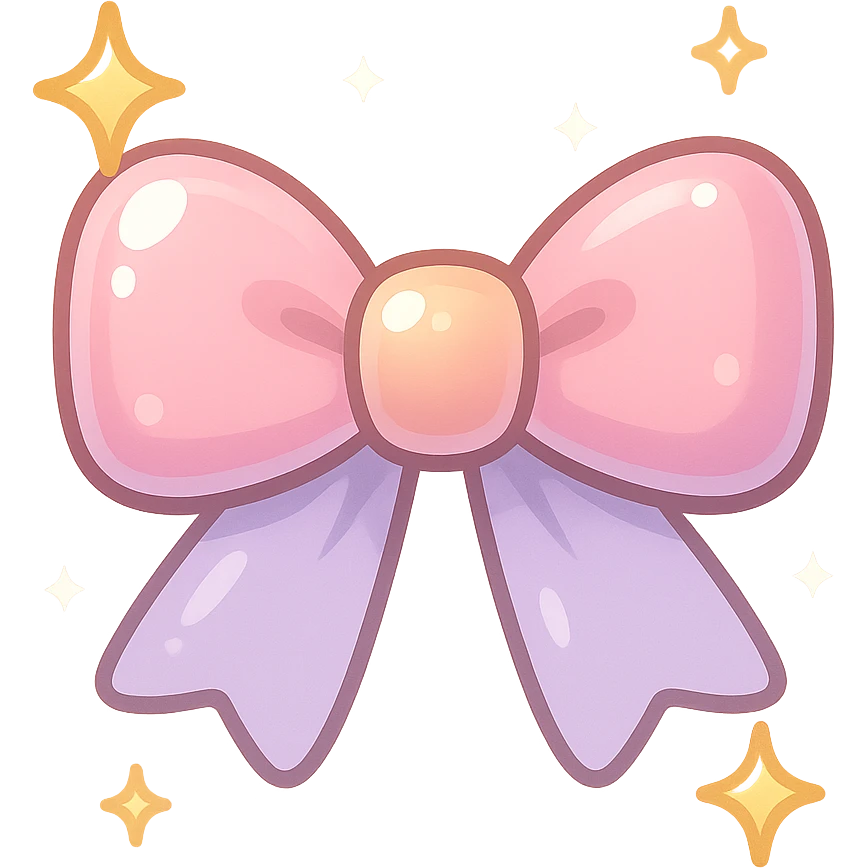 bow emoji, cute and shiny, with sparkles emoji