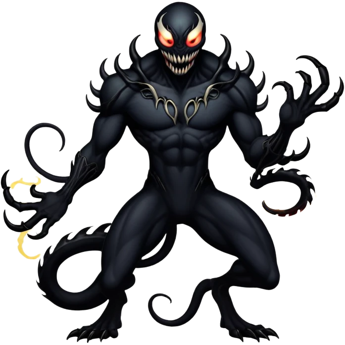 Fullbody Demiurge Venom-like shadowy god emoji