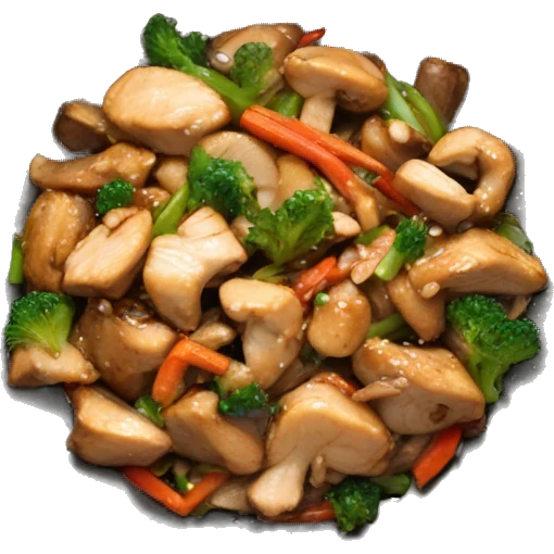 chinese chicken stir fry mushrooms emoji