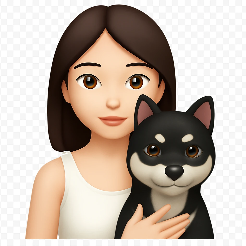 Remove the animal ears from the girl's head and make her wear a white tank top, keep the rest the same. No background. The style should resemble the original image's look and feel. emoji