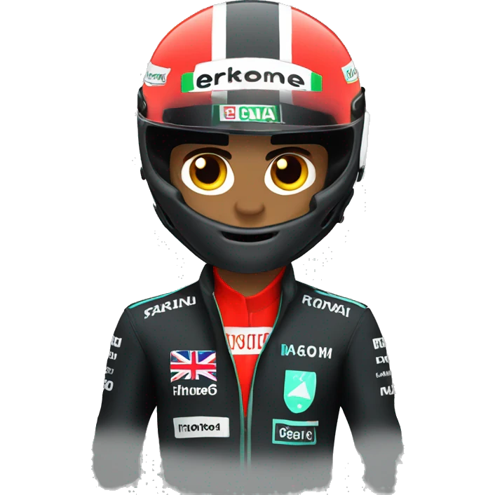 Lewis Hamilton with helmet emoji