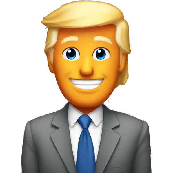 Smiling Orange Donald Trump American flag emoji