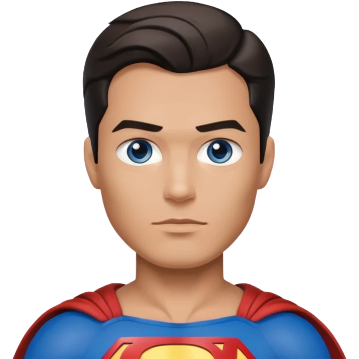 superman face with blue eyes emoji