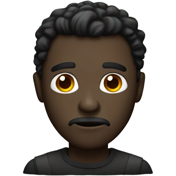 Dark man that looks very disappointed  emoji