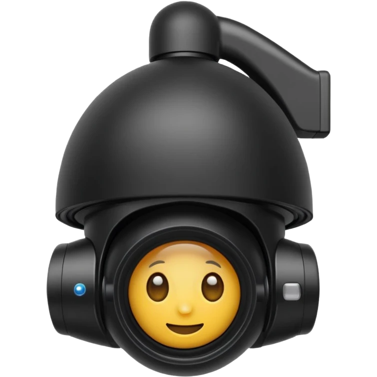 PTZ dome camera with lens visible apple emoji style emoji