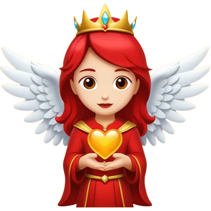 Hasta, roja, con alas y unas carita majica emoji