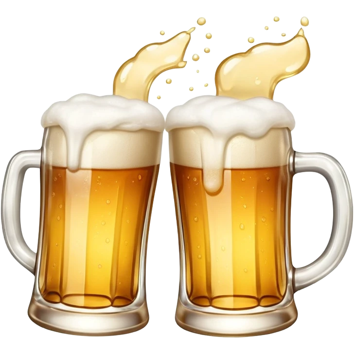two beer mugs clinking together in a toast emoji