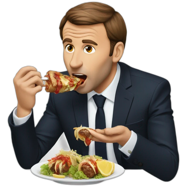 macron eating kebab emoji