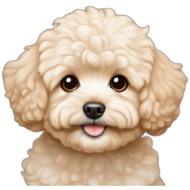 very light beige middle maltipoo with light brown ear emoji