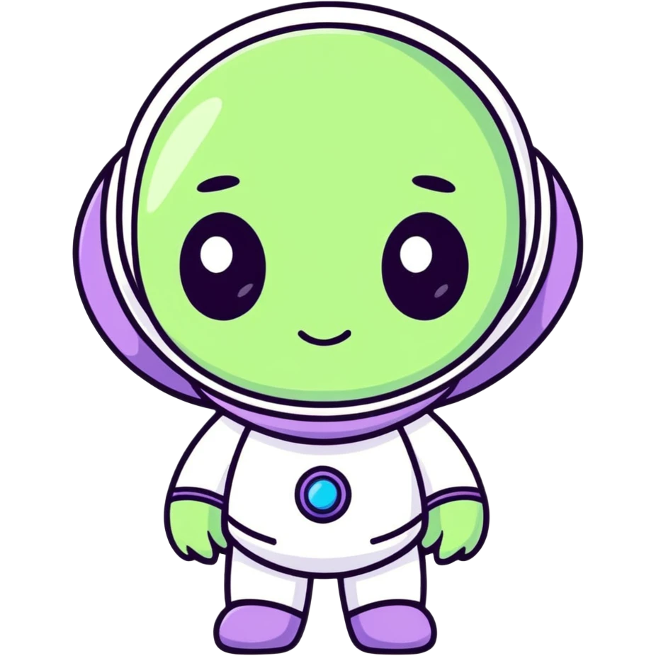 Cute emo alien girl emoji
