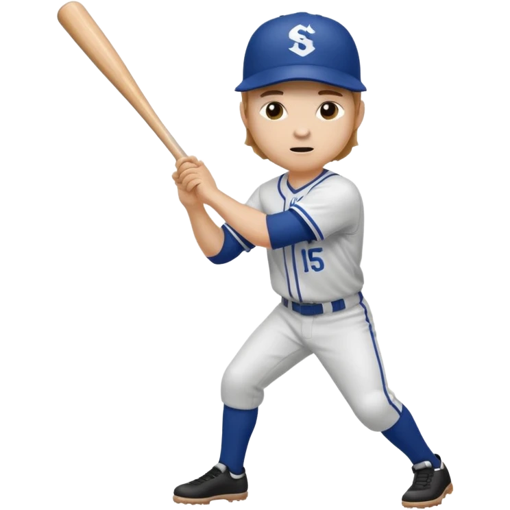 baseball player batting in motion emoji