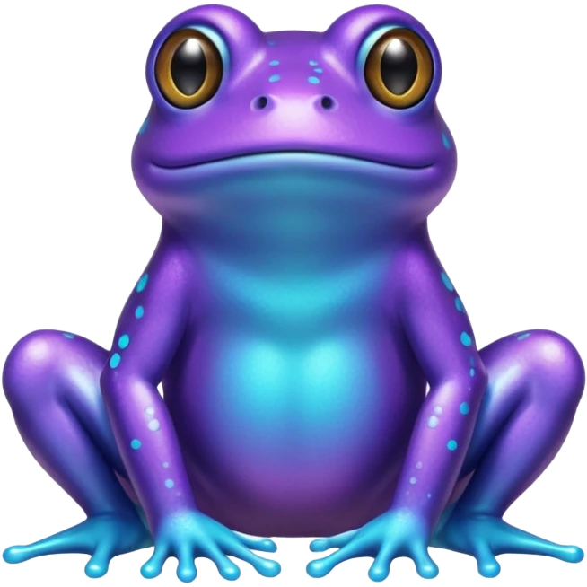 glitter purple and cian frog emoji