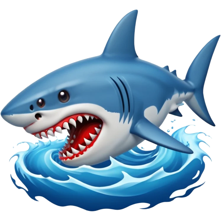 Shark attack blue emoji