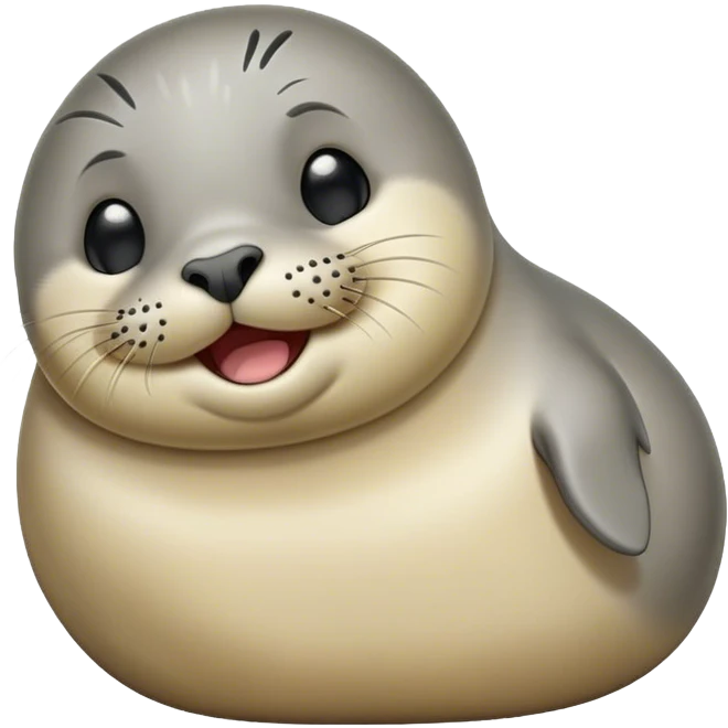 Cinematic Cute Yawning harbour seal Portrait Emoji, Head tilted slightly with a dramatic, wide-open yawn, showcasing a smooth, rounded body with gently drooping features and sleepy, half-closed eyes, Simplified yet irresistibly adorable features, highly detailed, glowing with a soft, cozy maritime glow, high shine, relaxed yet expressive, stylized with a dash of whimsical ocean charm, soft glowing outline, capturing the essence of a drowsy yet affectionate harbour seal that appears ready to stretch out for a nap! emoji