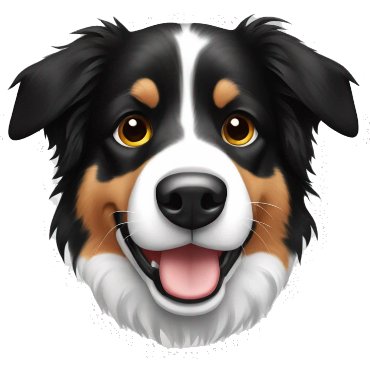 Dog black and White border collie  emoji