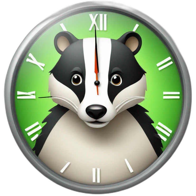 badger with clock emoji