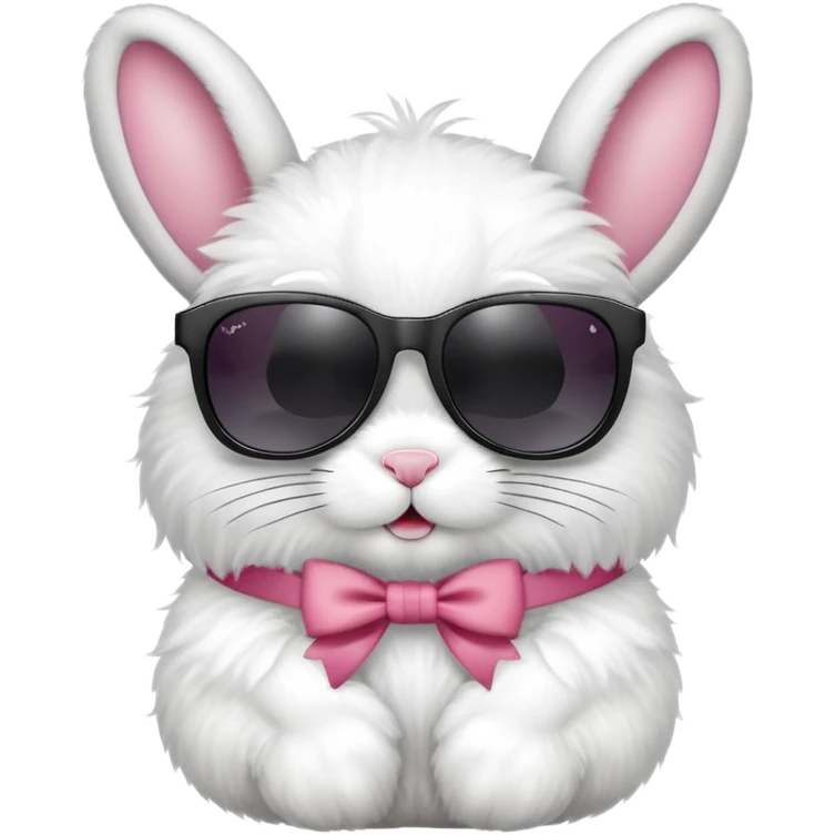 Bunny wearing sunglasses and bow emoji