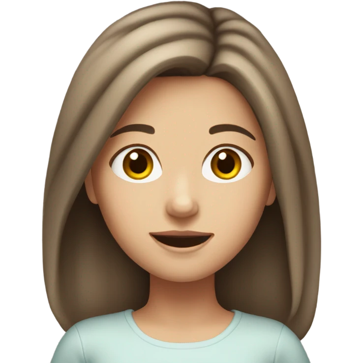 white girl with brown hair  emoji