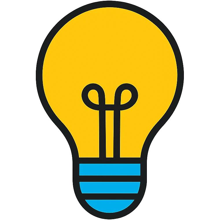bulb icon, color outline style, modern and vibrant emoji