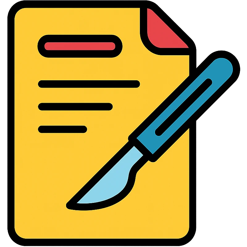 scholarly document with a precise scalpel overlay, technical and professional, evokes academia and rigorous operational definitions emoji
