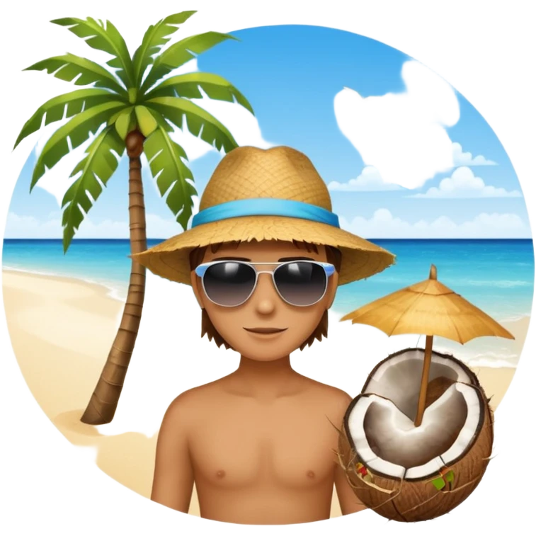 island with a coconut tree and beach emoji